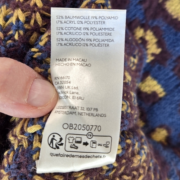 Free People Womens Oversized Sweater Sz S Little Animal Chunky Knit Ling Sleeves - Picture 11 of 14